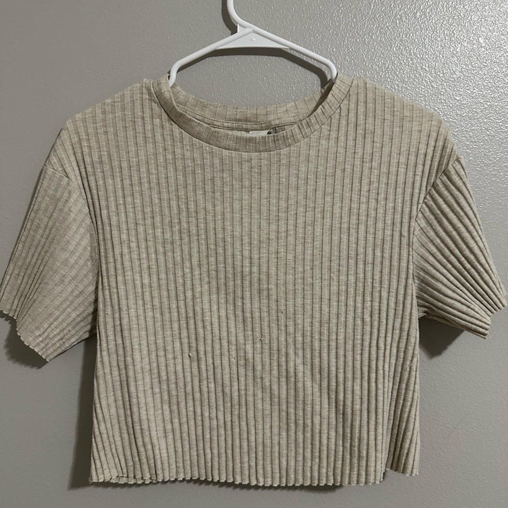 H&M Light Tan Ribbed Top